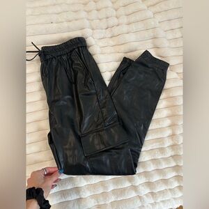 Zara high rise leather jogger size XS